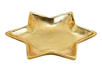 Assiette décorative étoile en métal doré (L/H/P) 21x21x2cm