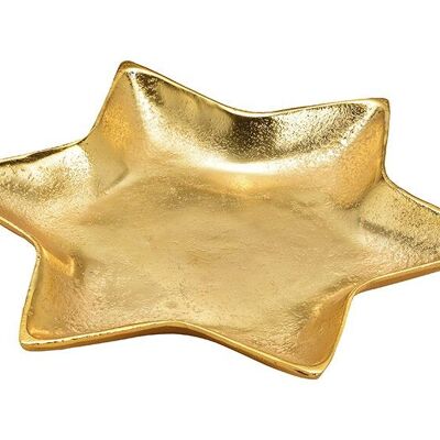 Plato decorativo estrella de metal dorado (An/Al/Pr) 26x2x26cm