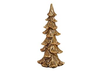 Sapin de Noël en poly or (L/H/P) 7x16x6cm