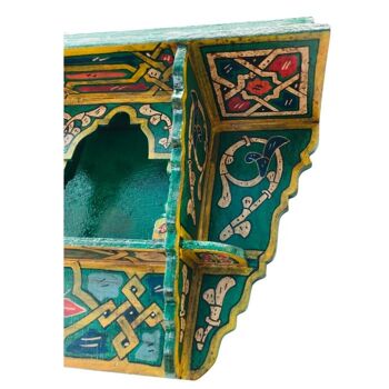 Etagère marocaine suspendue en bois - Basilic vert - 40 x 23 x 10 cm 3