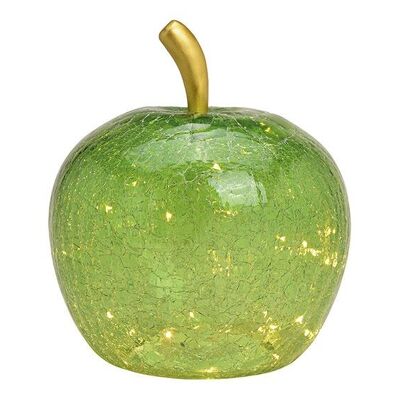 Apple avec 40 LED, avec minuterie en verre vert (L/H/P) 27x30x27cm