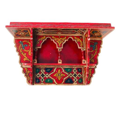 Moroccan Wooden hanging Shelf - Red brick - 40 x 23 x 10 cm