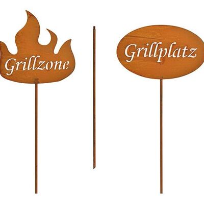 Plug finitura ruggine, zona grill, zona barbecue, in metallo marrone 2 volte, (L/A) 26x120cm, 30x114cm