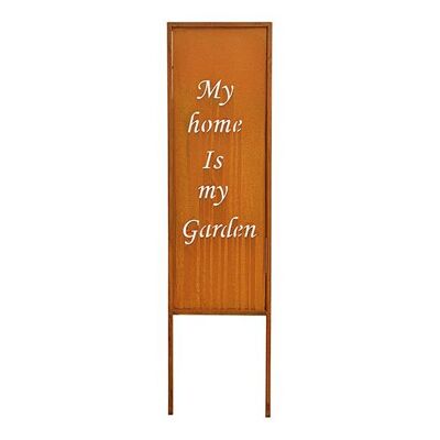 Spina finitura arrugginita, La mia casa è il mio giardino, in metallo marrone (L/A/P) 22x83x1 cm