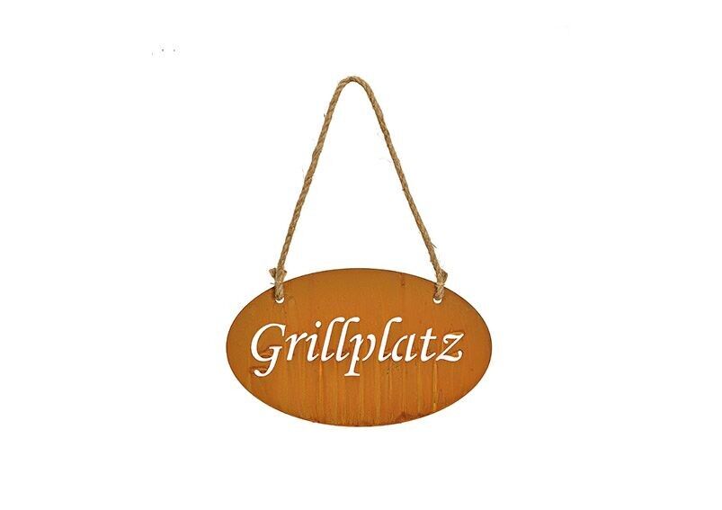Appendiabiti finitura ruggine, zona barbecue, realizzato in metallo marrone (L/A) 30x18 cm