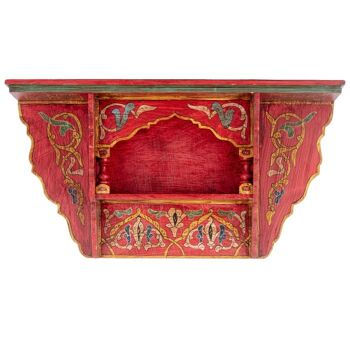 Etagère suspendue marocaine en bois - Brique rouge - 48 x 26 x 10 cm 1