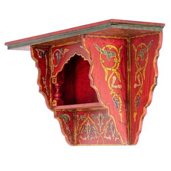 Etagère suspendue marocaine en bois - Brique rouge - 48 x 26 x 10 cm 2
