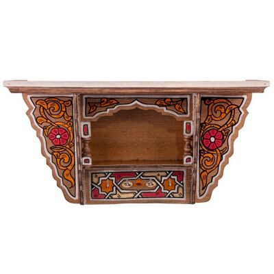 Mensola sospesa in legno marocchino - Colore legno - 40 x 23 x 10 cm