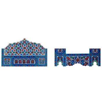 Cadre Miroir Marocain en Bois - Bleu - 118 x 68 cm 3