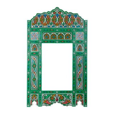 Cadre Miroir Marocain en Bois - Vert - 118 x 68 cm