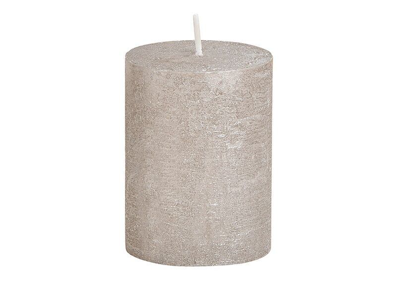 Candle shimmer finish made of wax gray (W / H / D) 6.8x9x6.8cm