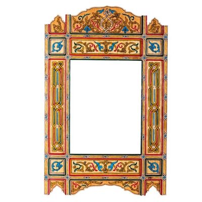 Moroccan Wooden Mirror Frame - Natural Wood - 100 x 61 cm