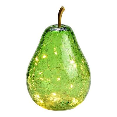 Bombilla de 20 LEDs con temporizador de cristal verde claro (An/Al/Pr) 15x23x15cm