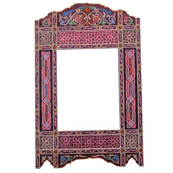 Cadre Miroir Marocain en Bois - Violet - 100 x 61 cm 1