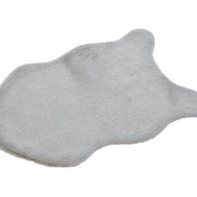 Fausse fourrure courte en polyester gris (L/H/P) 90x60x2 cm