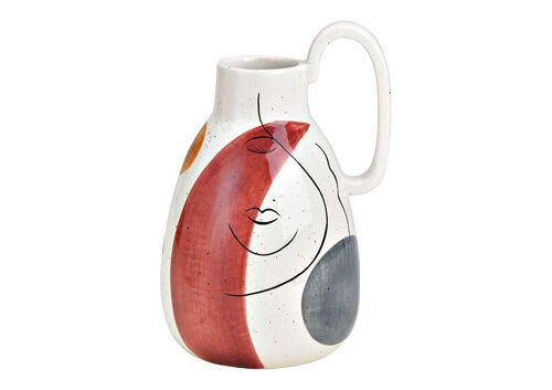 Vase, Krug Gesicht Dekor aus Keramik Bunt (B/H/T) 15x23x14cm