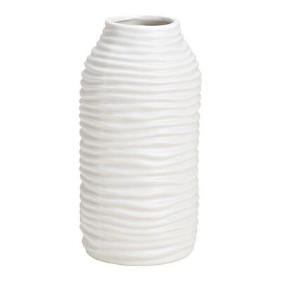 Jarrón de cerámica blanca (An/Al/Pr) 10x20x10cm