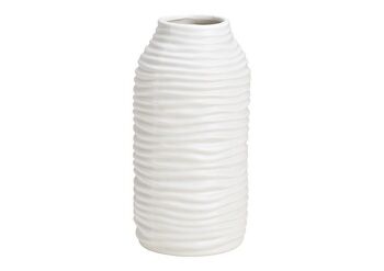 Vase en céramique blanche (L/H/P) 10x20x10cm