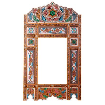 Cadre Miroir Marocain en Bois - Couleur Bois - 118 x 68 cm