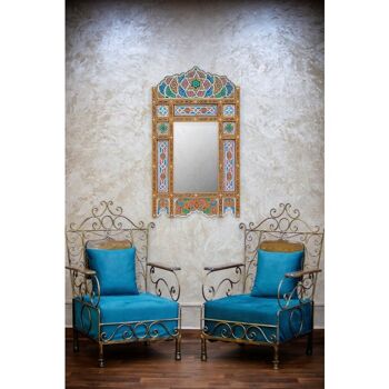 Cadre Miroir Marocain en Bois - Couleur Bois - 118 x 68 cm 2