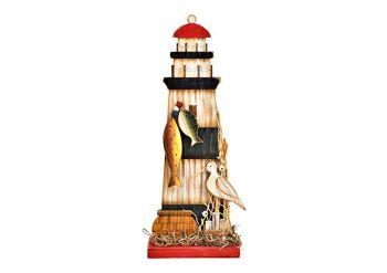Support de phare en bois coloré (L/H/P) 13x33x6cm