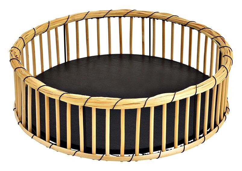 Vassoio in vimini, metallo naturale (L/A/P) 33x10x33 cm