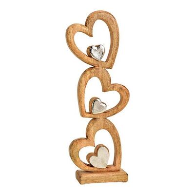 Supporto a cuore in legno di mango, metallo marrone (L/A/P) 16x45x6 cm