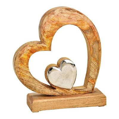 Supporto a cuore in legno di mango, metallo marrone (L/A/P) 18x20x6 cm