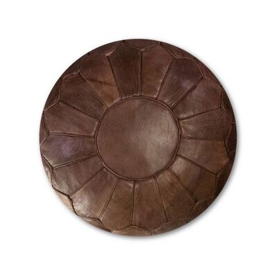 Premium XL Leather Pouf Chocolate cover