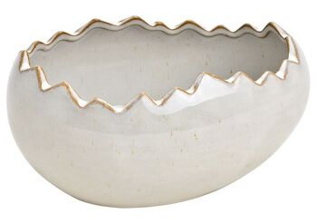Bol à œufs en porcelaine grise (L/H/P) 16x7x10cm