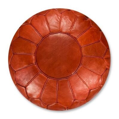 Premium XL Leather Pouf Copper cover