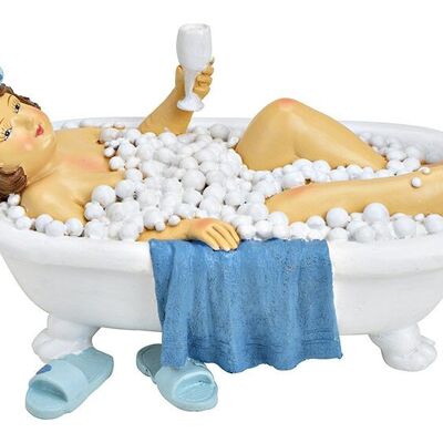 Donna nella vasca da bagno in poliestere bianco (L/A/P) 20x11x10 cm
