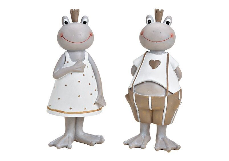 Rana in poliestere grigio 2 volte, (L/A/P) 8x20x7 cm