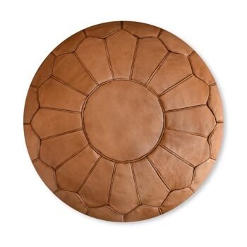 Pouf en cuir Premium XL housse marron naturel 1