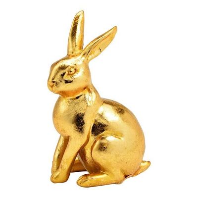 Hase aus Poly Gold (B/H/T) 6x9x4cm