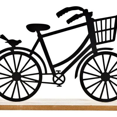 Soporte para bicicletas, sobre base de MDF de metal negro (An/Al/Pr) 25x18x4cm
