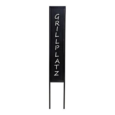 Stecker, GRILLPLATZ, aus Metall Schwarz (B/H/T) 13x83x1cm