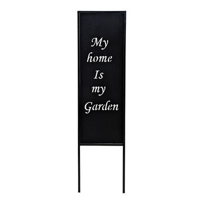 Stecker, My home is my garden, aus Metall Schwarz (B/H/T) 22x83x1cm