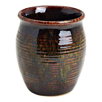 Vaso in ceramica verde (L/A/P) 13x15x13 cm