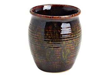 Vase en céramique verte (L/H/P) 13x15x13cm