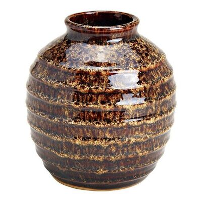 Vaso in ceramica marrone (L/A/P) 14x16x14 cm