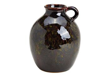 Vase, pichet en céramique verte (L/H/P) 19x24x19cm