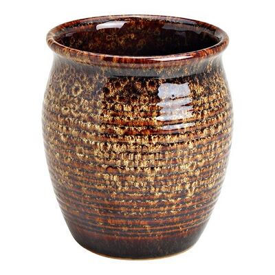 Vaso in ceramica marrone (L/A/P) 13x15x13 cm