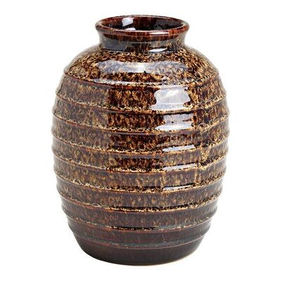 Jarrón de cerámica marrón (An/Al/Pr) 17x24x17cm