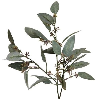 Flores artificiales rama de eucalipto 60 cm verde-gris