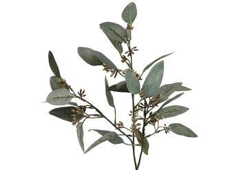 Fleurs artificielles branche d'eucalyptus 60 cm vert-gris