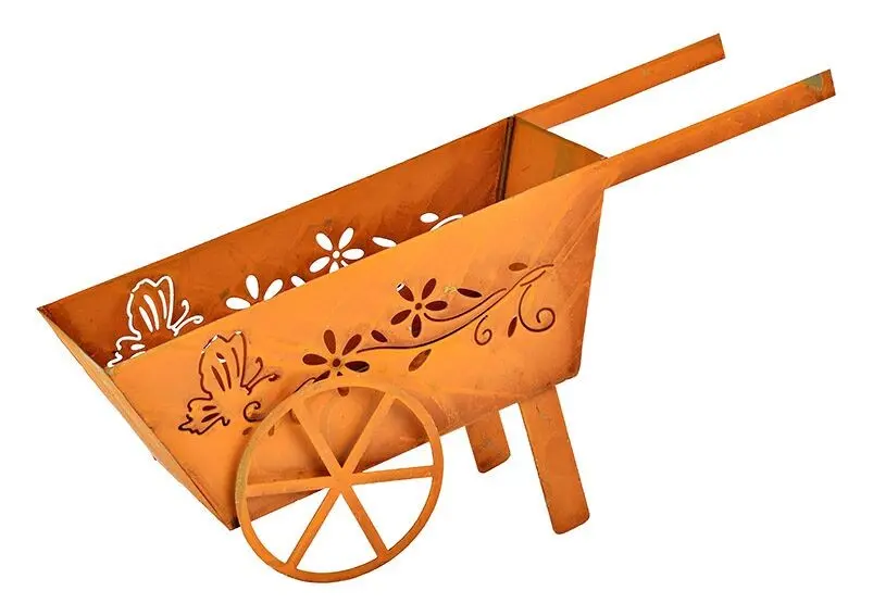 Buy wholesale Wheelbarrow rusty finish made of metal brown (W/H/D ...