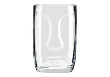 Face de vase en verre transparent (L/H/P) 13x20x11cm