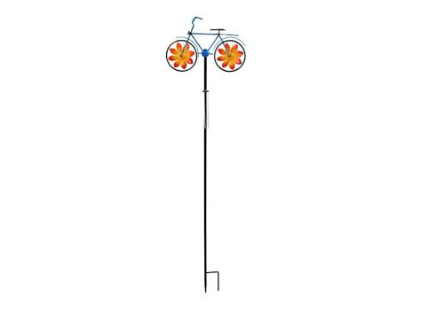 Stecker Windrad Fahrrad mit Regenwassermesser aus Glas aus Metall Bunt (B/H/T) 41x160x7cm