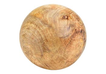 Boule en bois de manguier marron Ø20cm